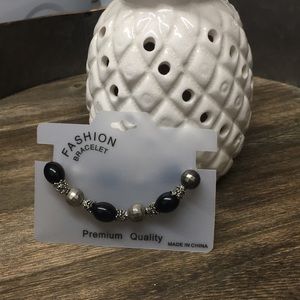 Black and silver bracelet